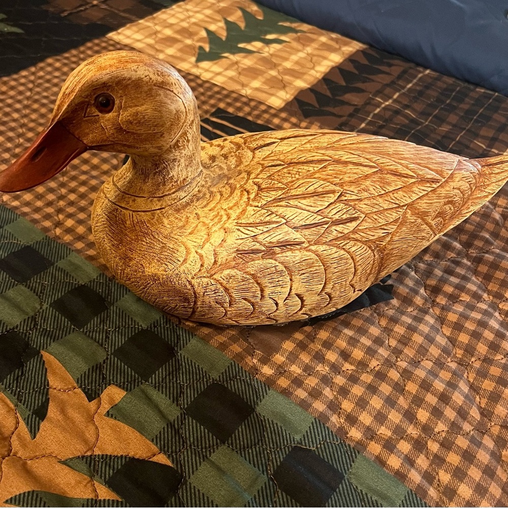 Vintage Resin Duck Decoy Mallard Antiqued Custom Handfinish By Duck Haven 14”